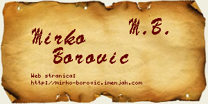 Mirko Borović vizit kartica